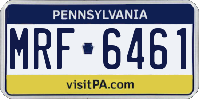 PA license plate MRF6461