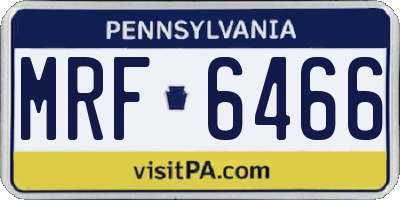 PA license plate MRF6466