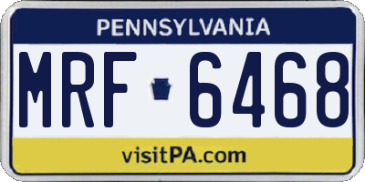 PA license plate MRF6468