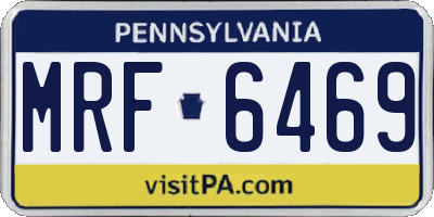 PA license plate MRF6469