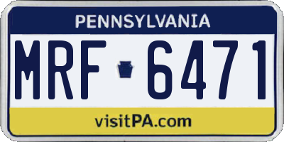PA license plate MRF6471