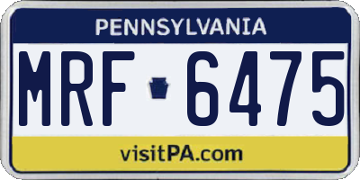 PA license plate MRF6475