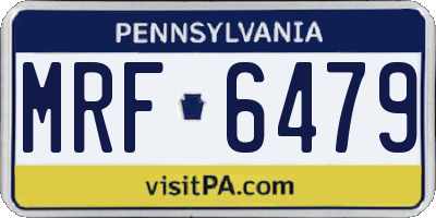 PA license plate MRF6479