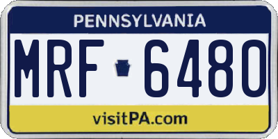 PA license plate MRF6480
