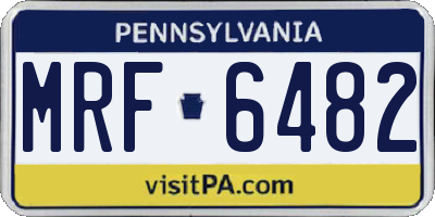 PA license plate MRF6482