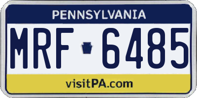 PA license plate MRF6485