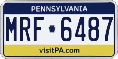 PA license plate MRF6487