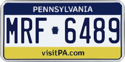 PA license plate MRF6489