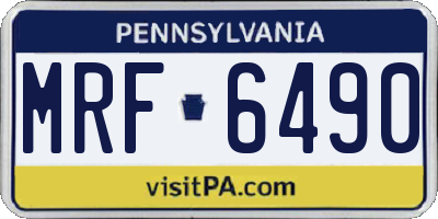 PA license plate MRF6490