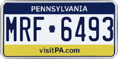 PA license plate MRF6493