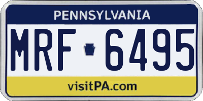 PA license plate MRF6495