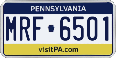 PA license plate MRF6501