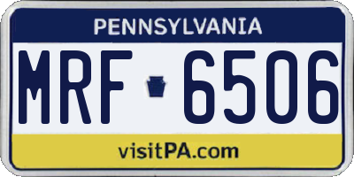 PA license plate MRF6506