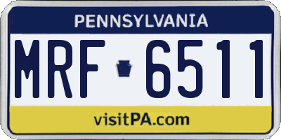 PA license plate MRF6511