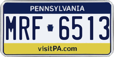 PA license plate MRF6513