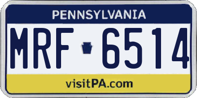 PA license plate MRF6514