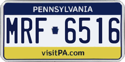 PA license plate MRF6516