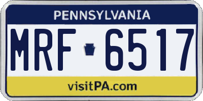 PA license plate MRF6517
