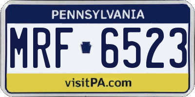 PA license plate MRF6523