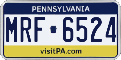 PA license plate MRF6524