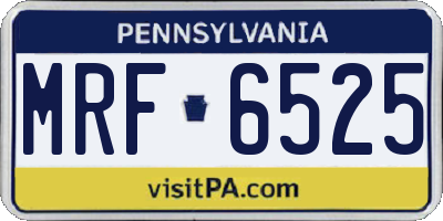 PA license plate MRF6525