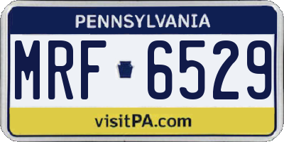 PA license plate MRF6529