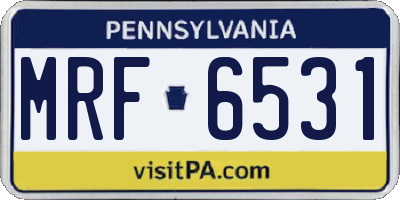 PA license plate MRF6531