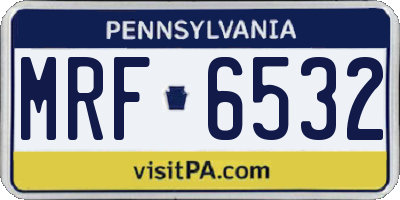PA license plate MRF6532