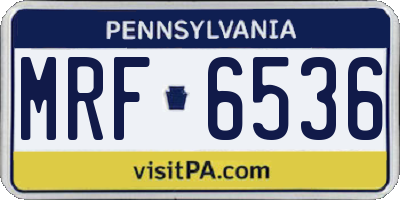 PA license plate MRF6536