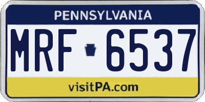 PA license plate MRF6537