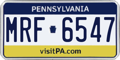 PA license plate MRF6547