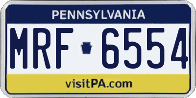 PA license plate MRF6554