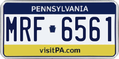 PA license plate MRF6561