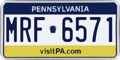 PA license plate MRF6571