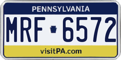 PA license plate MRF6572