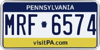 PA license plate MRF6574