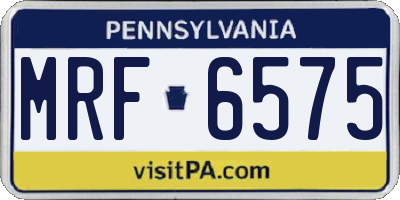 PA license plate MRF6575