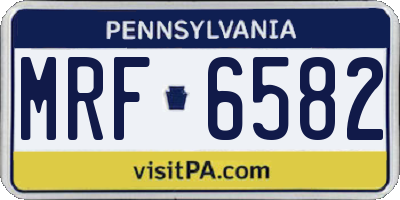 PA license plate MRF6582