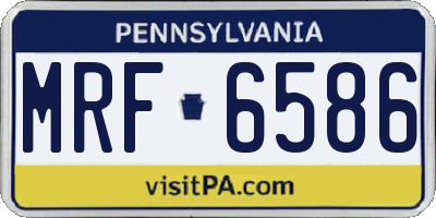 PA license plate MRF6586