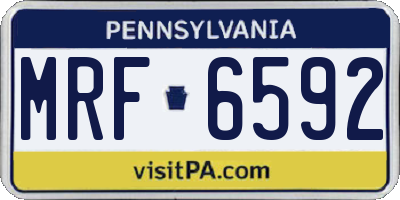 PA license plate MRF6592