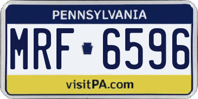 PA license plate MRF6596