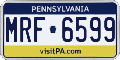 PA license plate MRF6599
