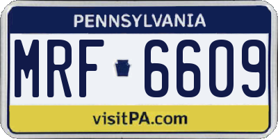 PA license plate MRF6609