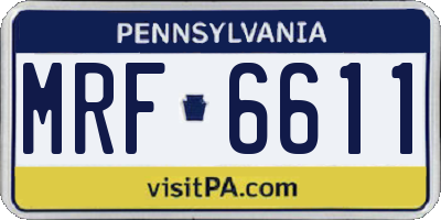 PA license plate MRF6611
