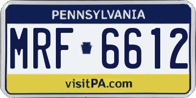 PA license plate MRF6612