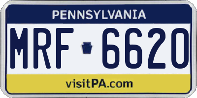PA license plate MRF6620