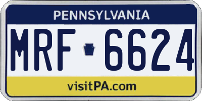 PA license plate MRF6624