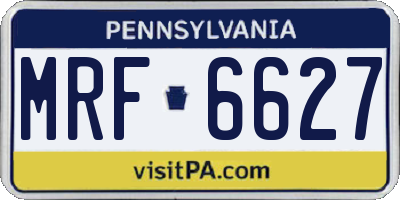 PA license plate MRF6627