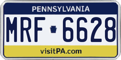 PA license plate MRF6628