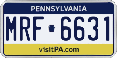 PA license plate MRF6631